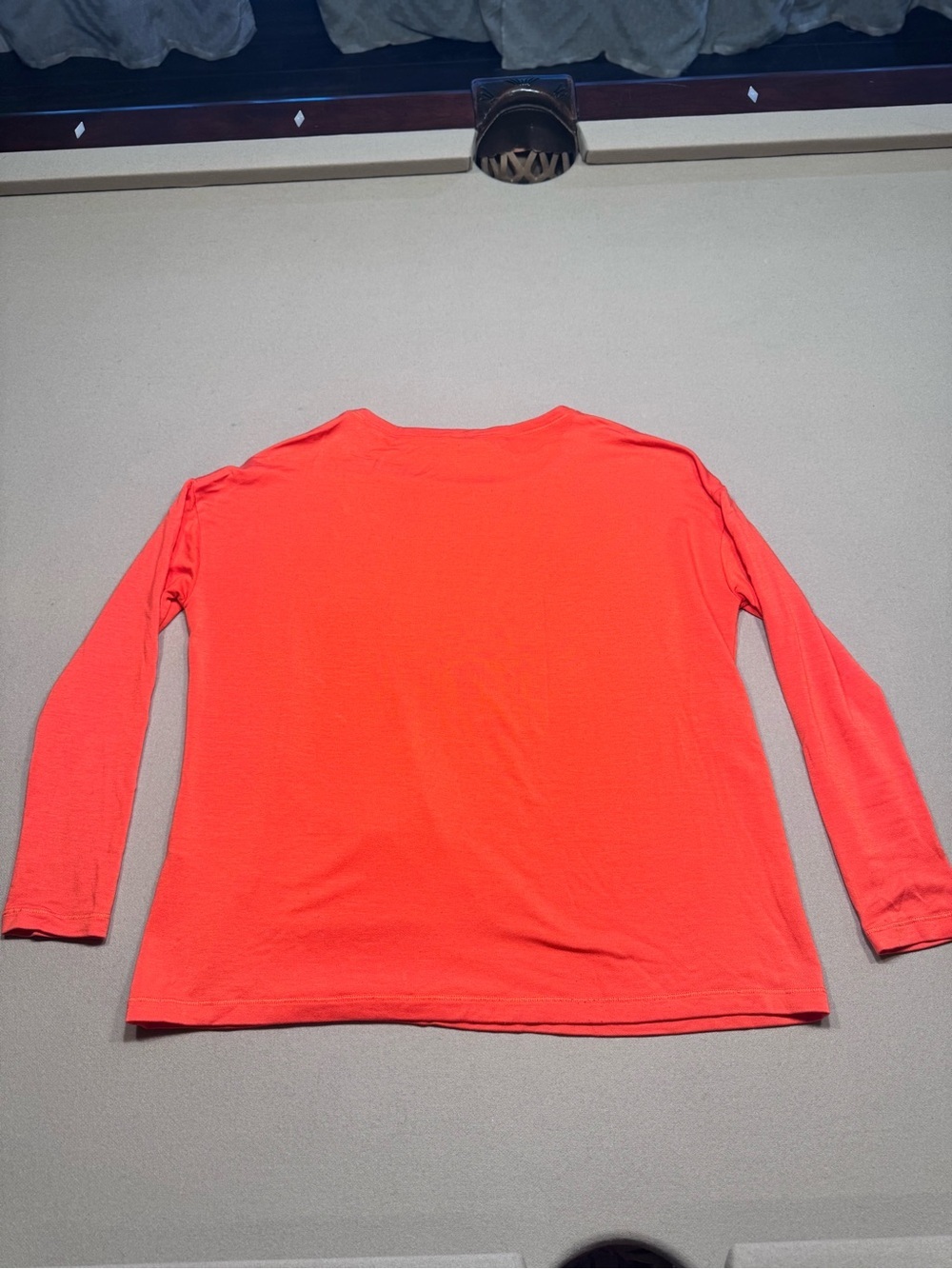 Eileen Fisher Tencel Stretch Ballet Neck Orange Tunic - Picture 3 of 6